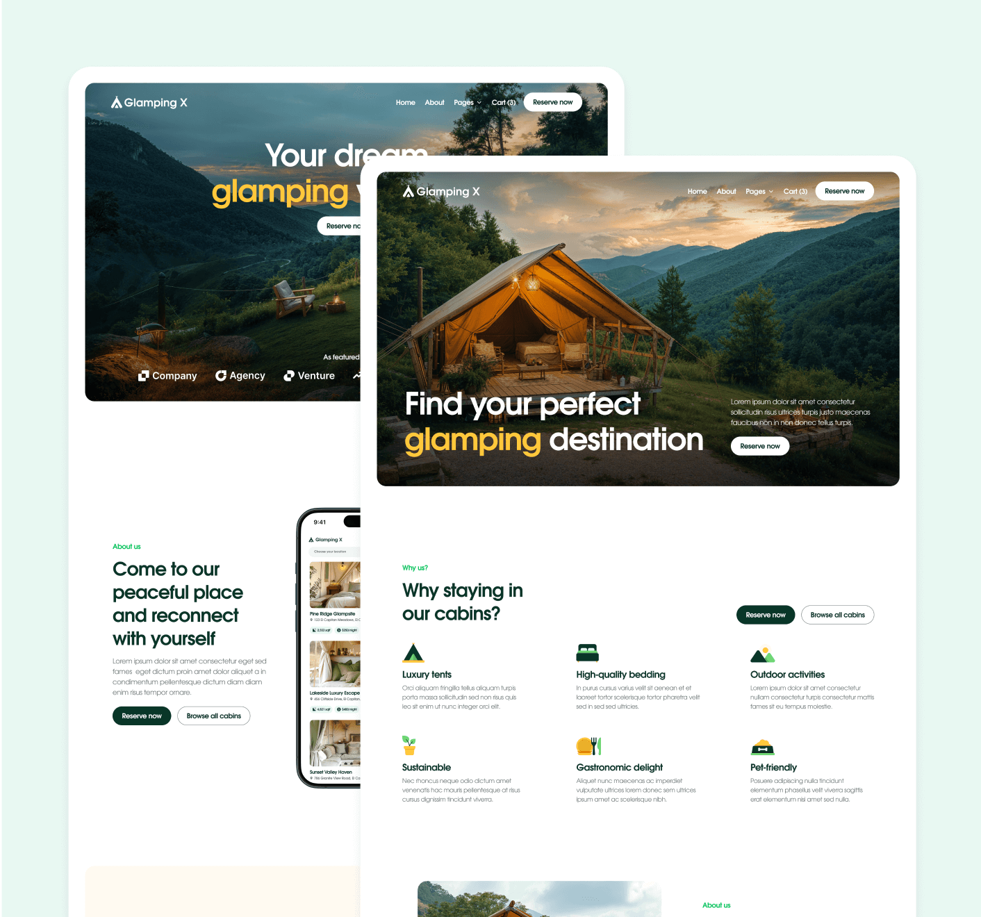 Glamping X More Than 24 Pages Glamping Webflow Template